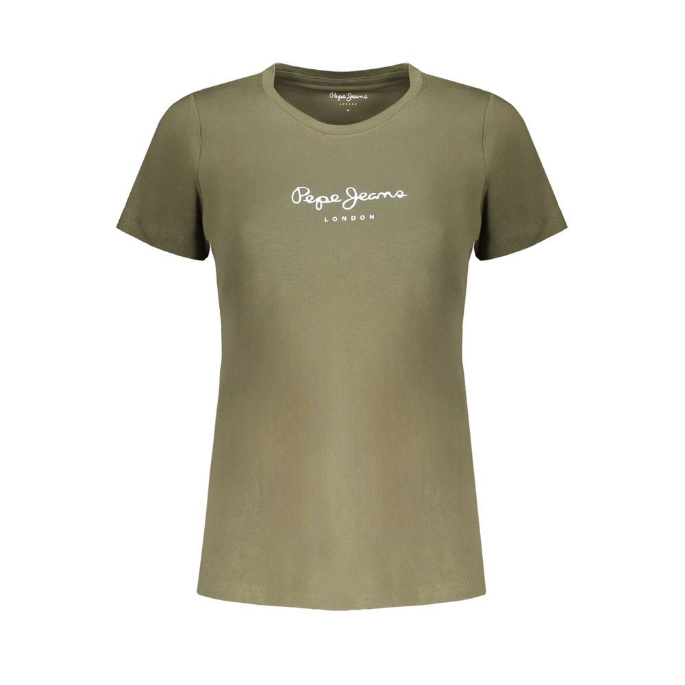 Green Cotton Tops & T-Shirt - GlamHub Luxury and Icon Brand Clothing