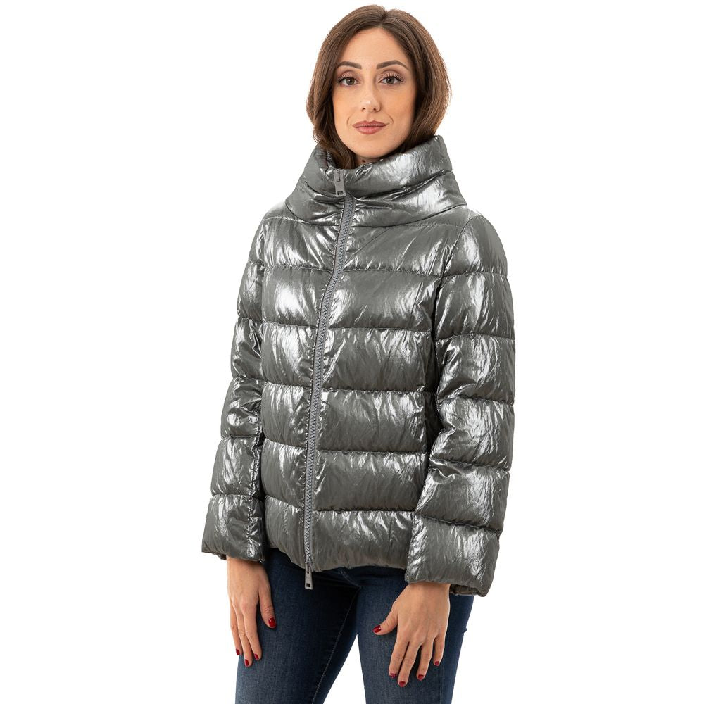 Silver Viscose Jackets & Coat - GlamHub Luxury and Icon Brand Clothing