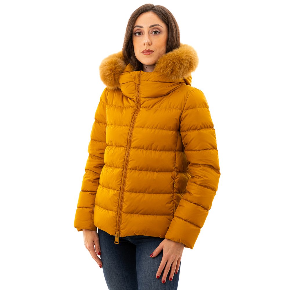 Yellow Polyamide Jackets & Coat - GlamHub Luxury and Icon Brand Clothing