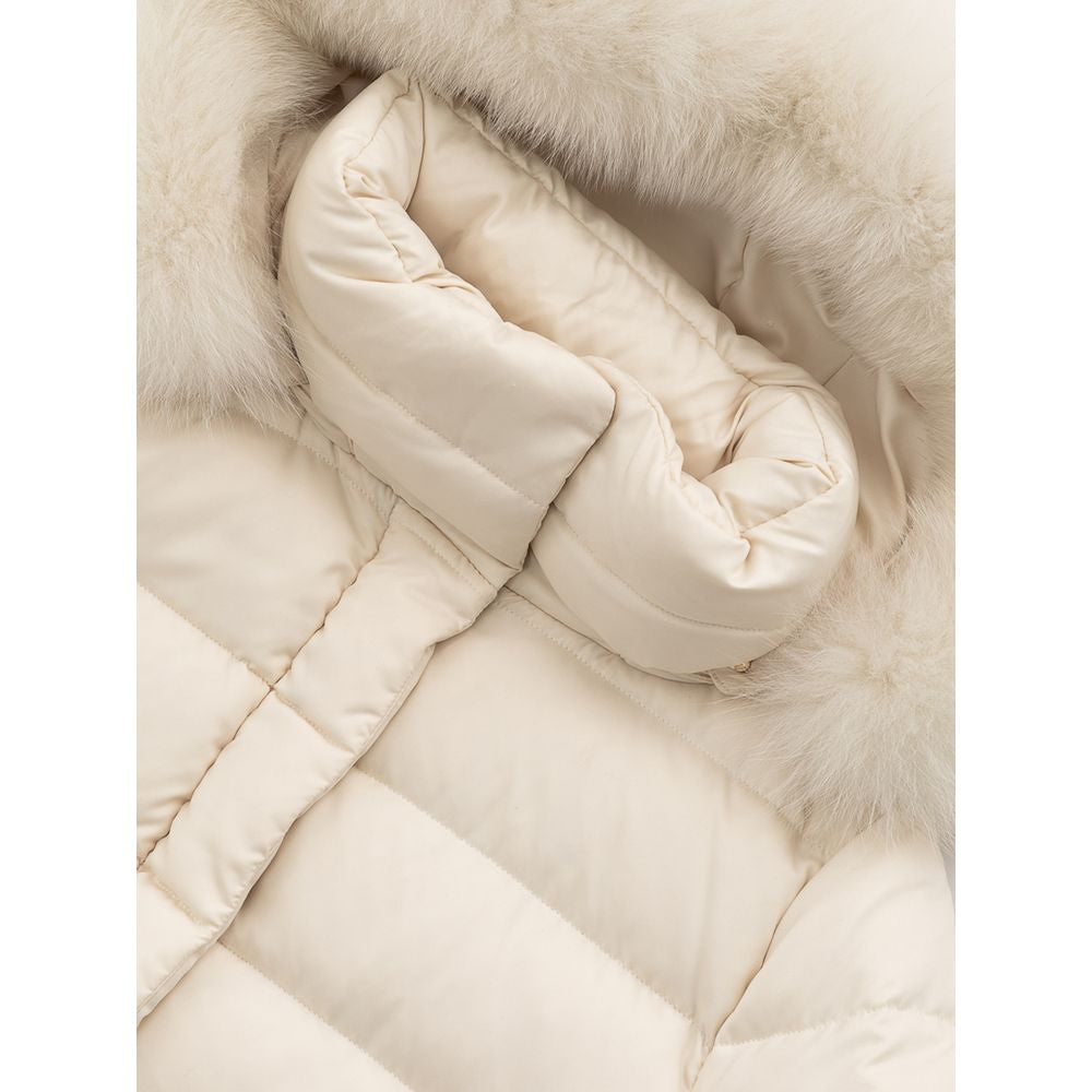 White Polyester Jackets & Coat - GlamHub Luxury and Icon Brand Clothing