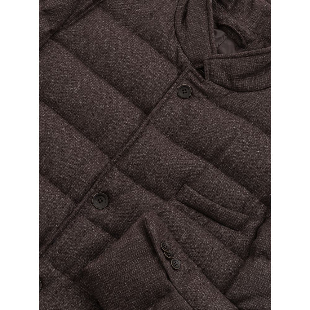 Brown Wool Jacket - GlamHub Luxury and Icon Brand Clothing