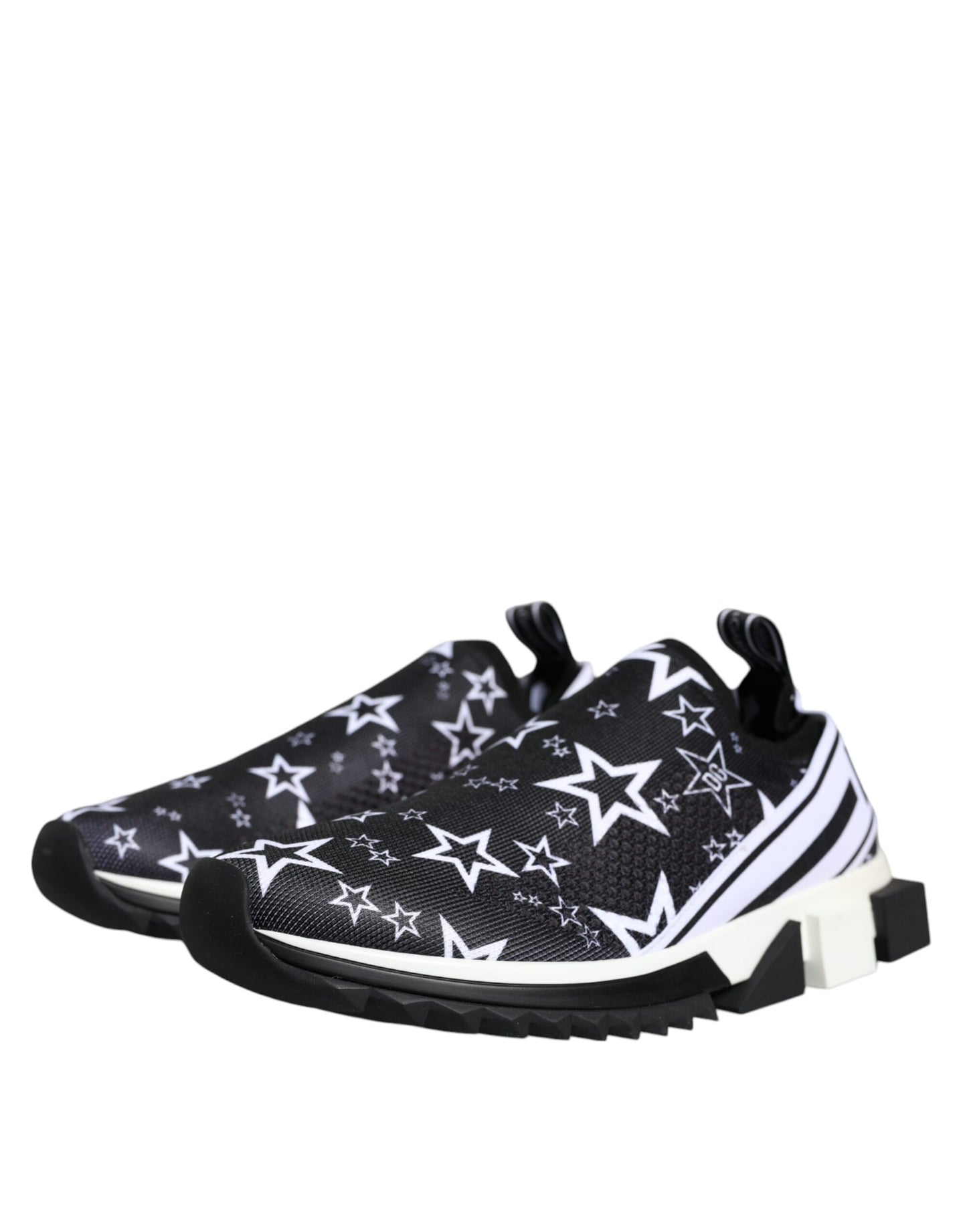 Black White Star Print Sorrento Sneakers Shoes