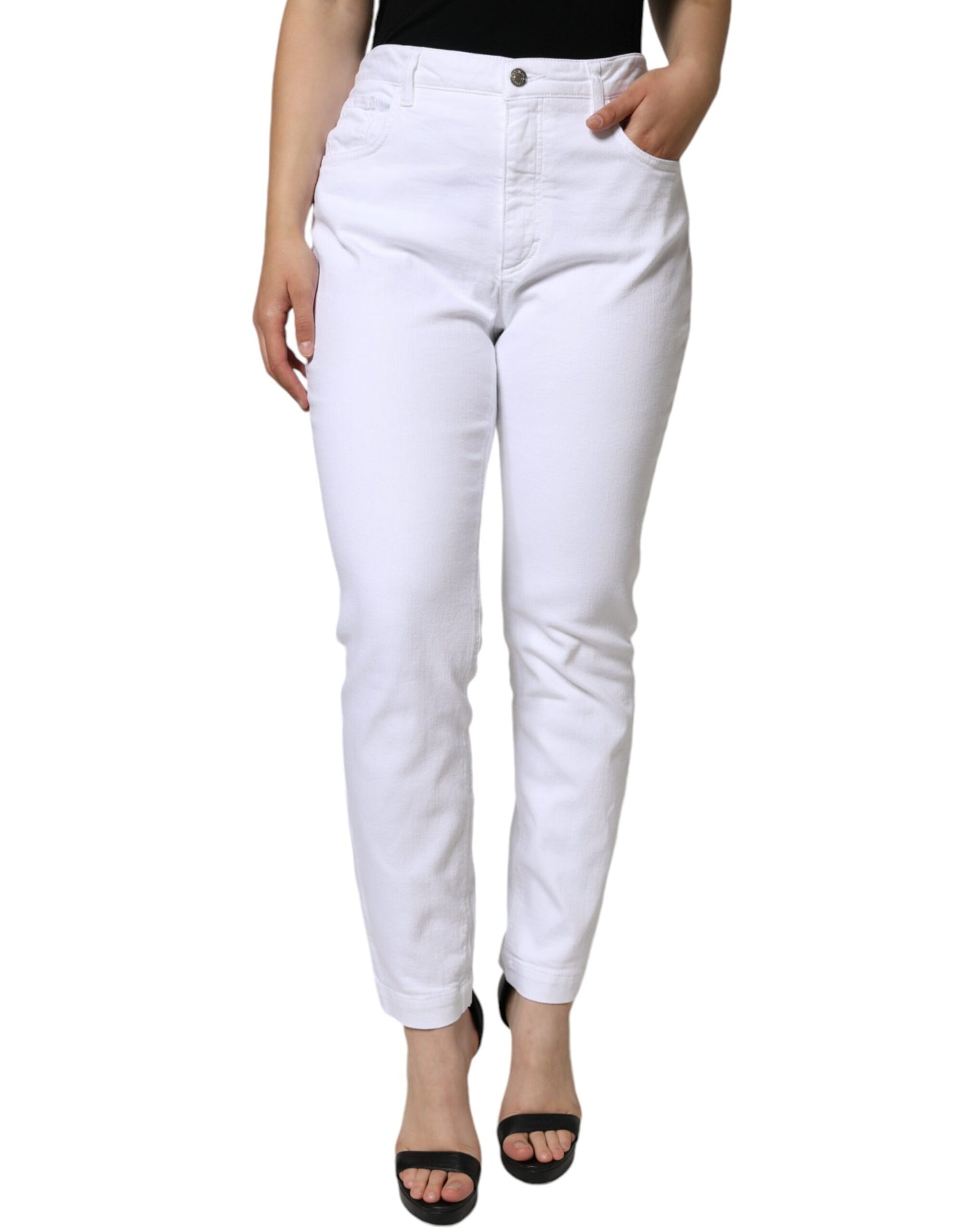 White Cotton Stretch AUDREY Skinny Jeans