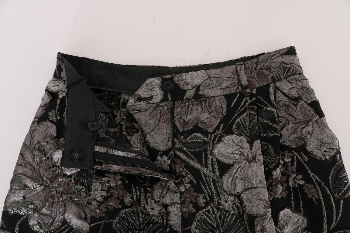 Elegant High-Waist Brocade Shorts - GlamHub Luxury and Icon Brand Clothing