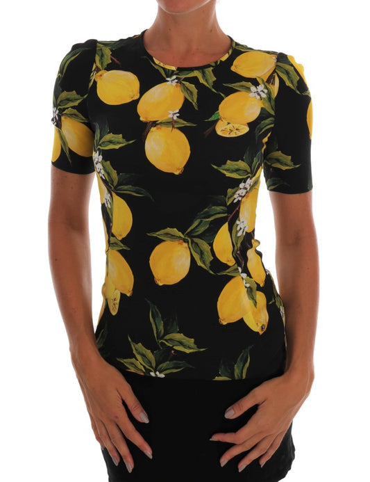 Sicilian Lemon Print Silk Blouse - GlamHub Luxury and Icon Brand Clothing