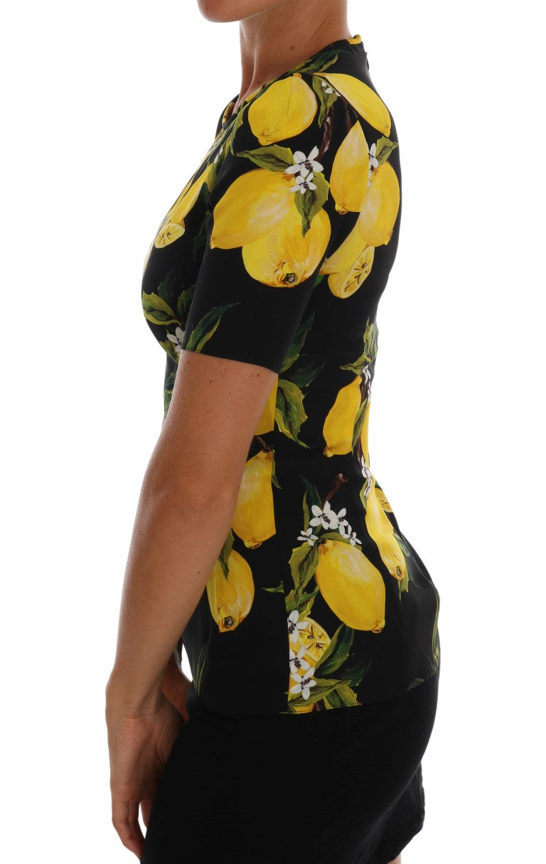 Sicilian Lemon Print Silk Blouse - GlamHub Luxury and Icon Brand Clothing