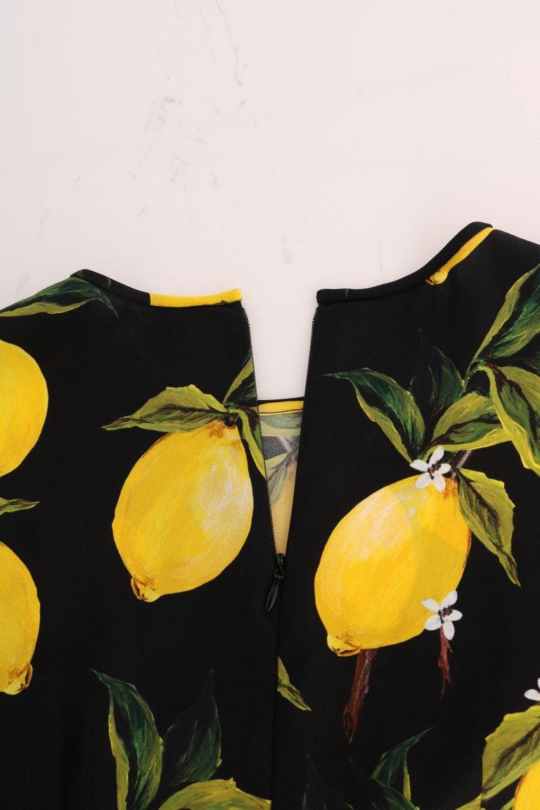 Sicilian Lemon Print Silk Blouse - GlamHub Luxury and Icon Brand Clothing