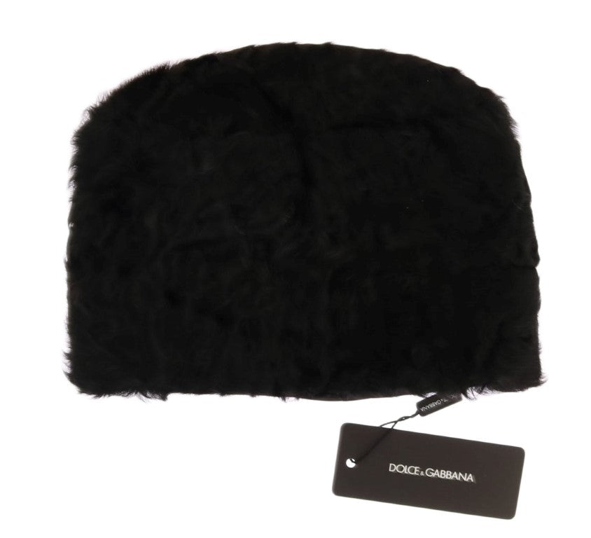 Elegant Black Xiangao Fur Beanie Hat - GlamHub Luxury and Icon Brand Clothing