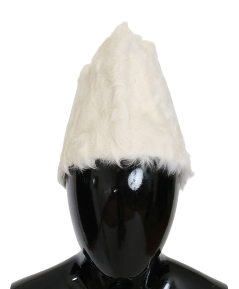 Elegant White Fur Beanie Luxury Winter Hat - GlamHub Luxury and Icon Brand Clothing