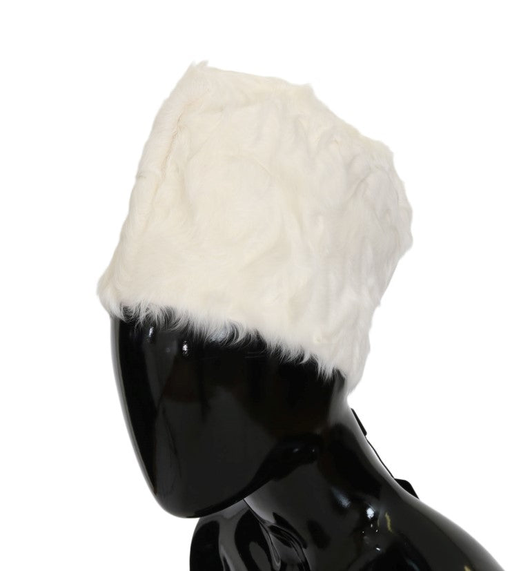 Elegant White Fur Beanie Luxury Winter Hat - GlamHub Luxury and Icon Brand Clothing