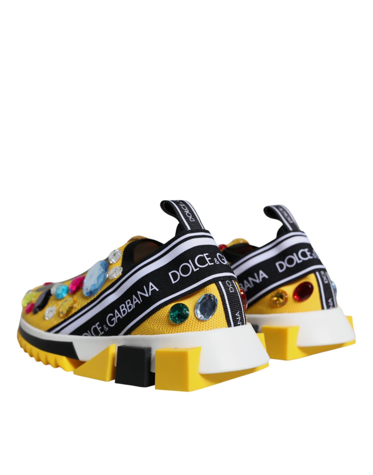 Yellow Sorrento Crystals Low Top Sneakers Shoes