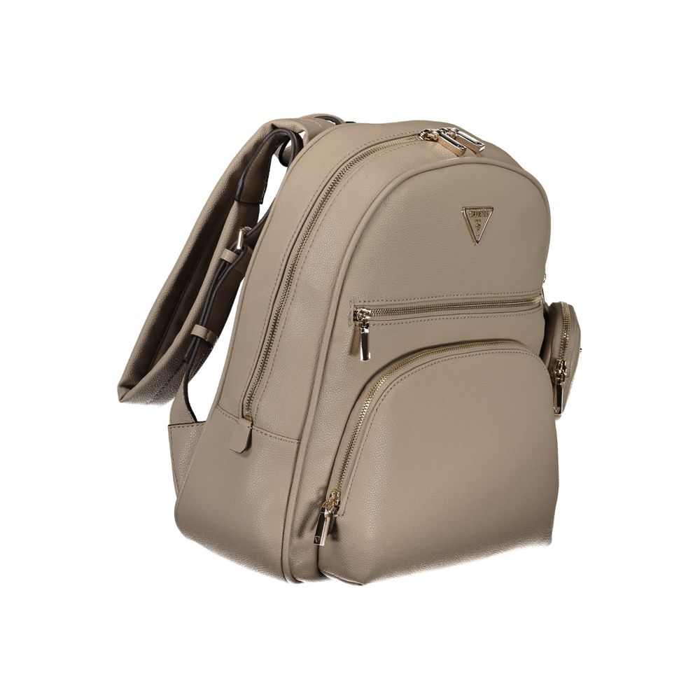 Beige Polyethylene Backpack