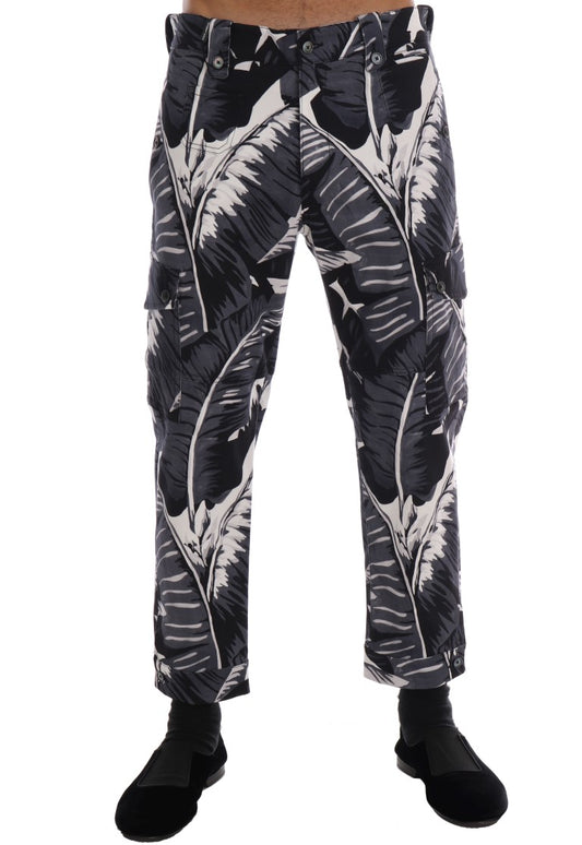 Elegant Capri Casual Pants in Banana Leaf Print - GlamHub Luxury and Icon Brand Clothing