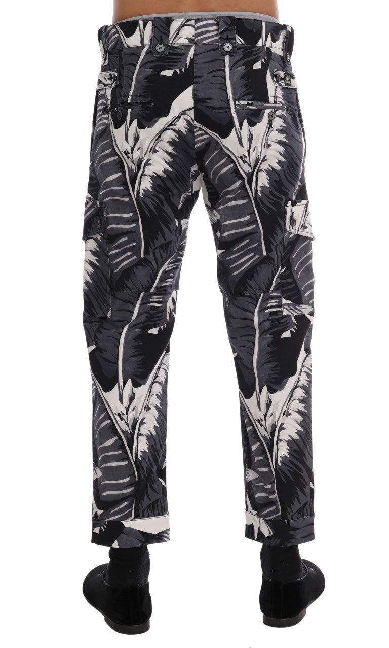 Elegant Capri Casual Pants in Banana Leaf Print - GlamHub Luxury and Icon Brand Clothing