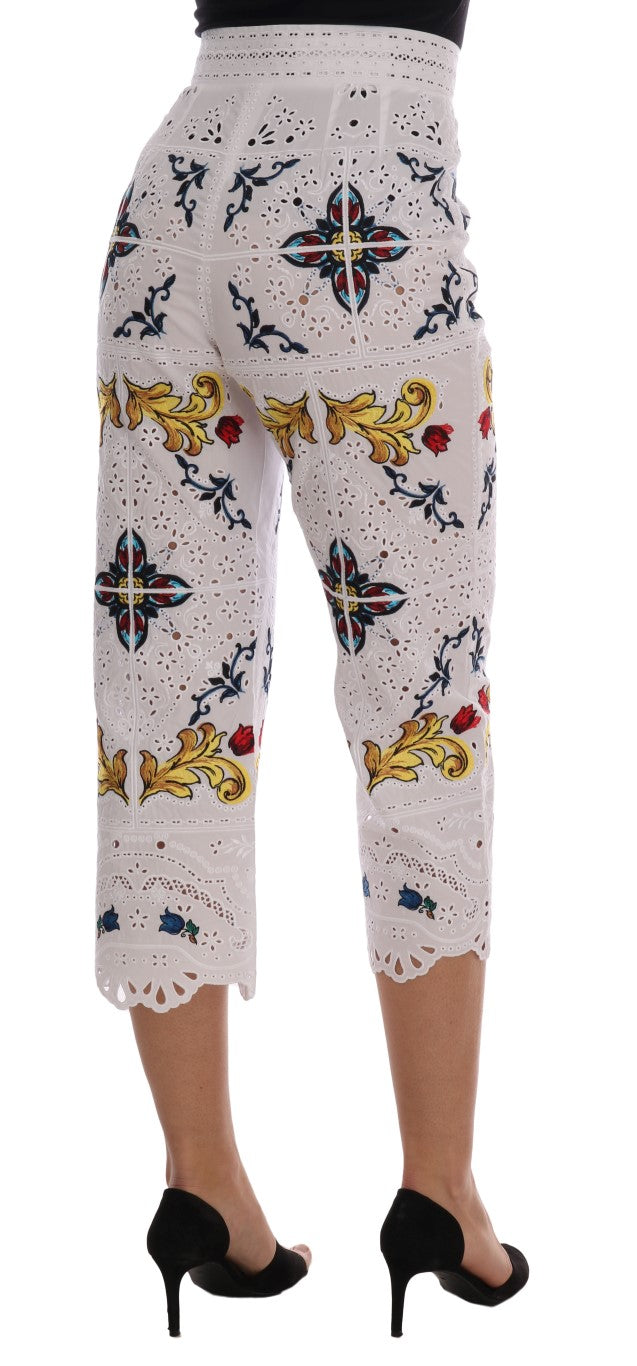 Majolica Embroidered Capri Elegance - GlamHub Luxury and Icon Brand Clothing