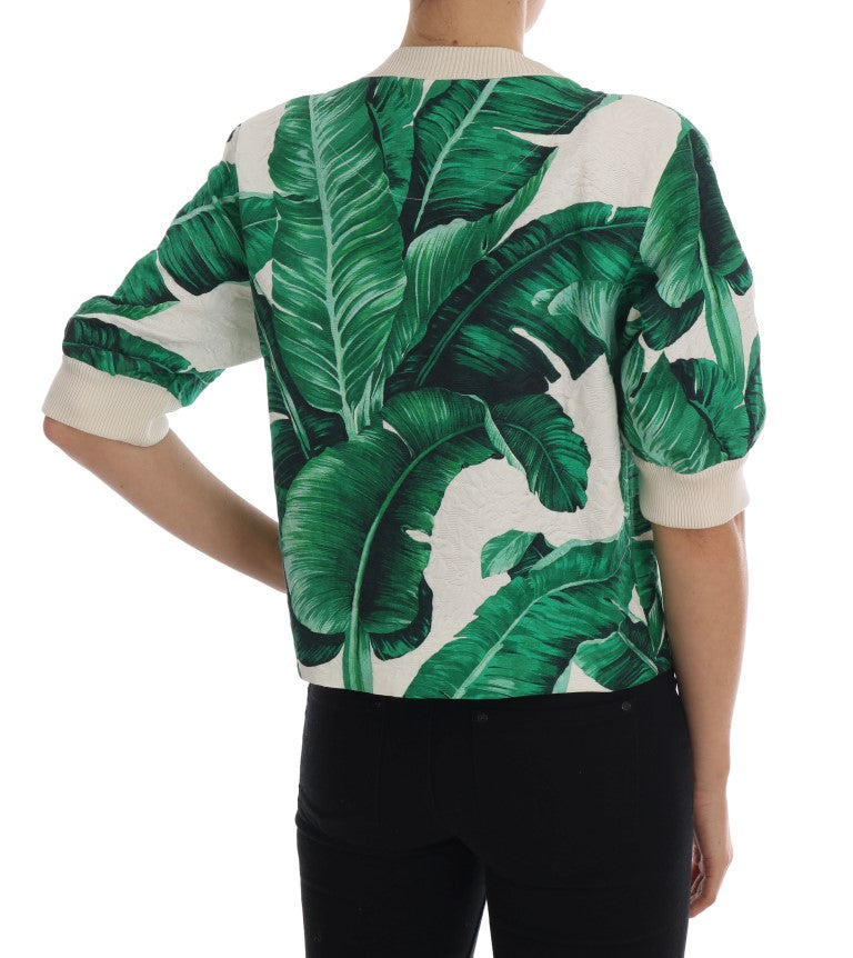 Tropical Sequined Sweater - Lush Greenery Edition - GlamHub Luxury and Icon Brand Clothing