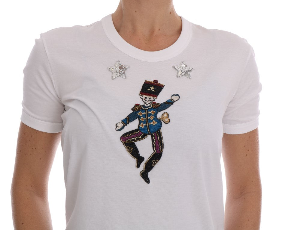 Sequined Fairy Tale Cotton T-Shirt - GlamHub Luxury and Icon Brand Clothing