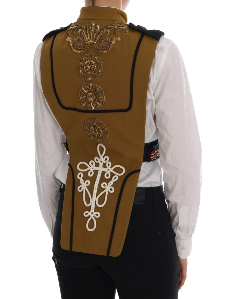 Runway Embellished Crystal Cross Vest - GlamHub Luxury and Icon Brand Clothing