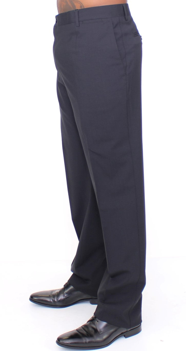 Elegant Pleated Black Wool Trousers - GlamHub Luxury and Icon Brand Clothing