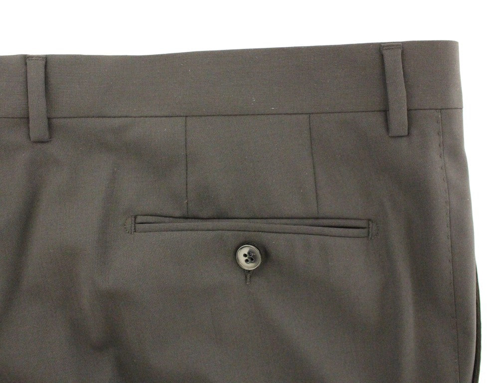 Elegant Pleated Black Wool Trousers - GlamHub Luxury and Icon Brand Clothing