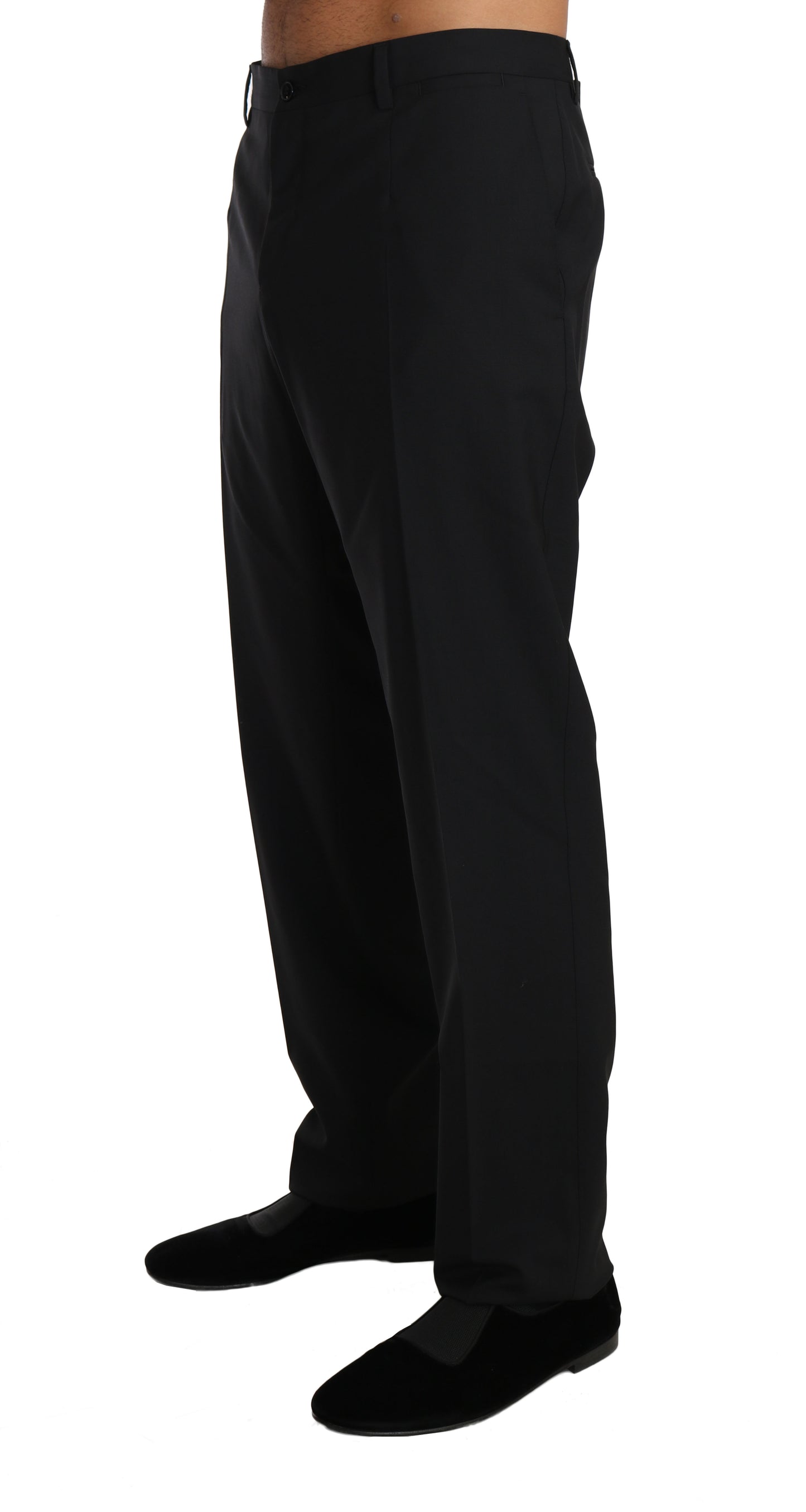 Elegant Black Wool Dress Pants - GlamHub Luxury and Icon Brand Clothing