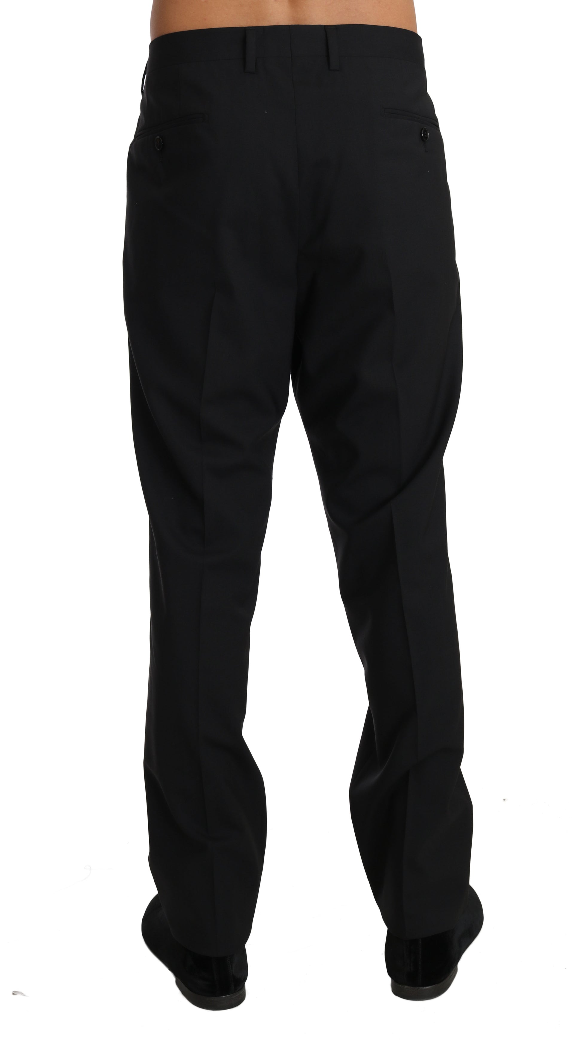 Elegant Black Wool Dress Pants - GlamHub Luxury and Icon Brand Clothing