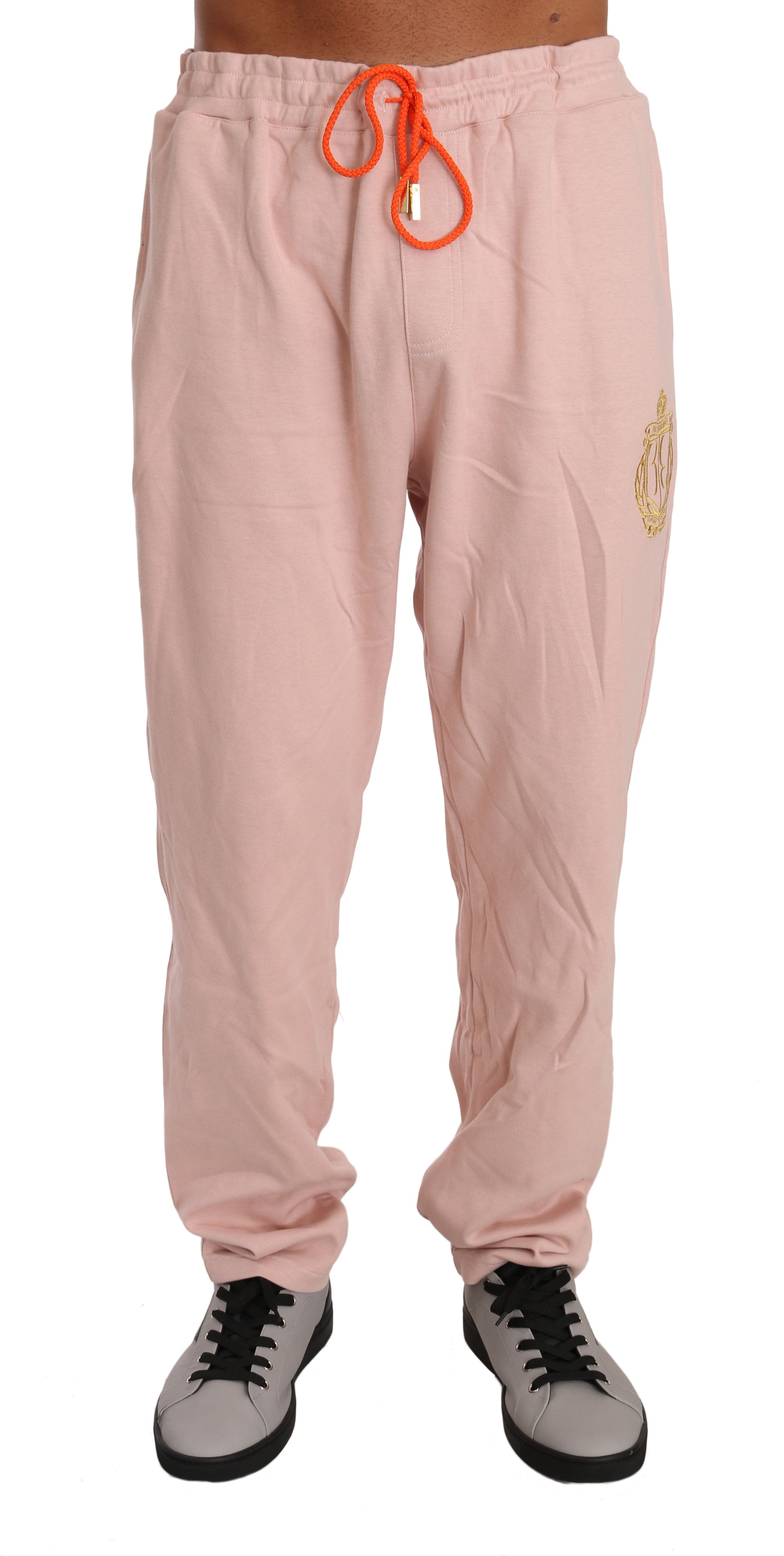 Elegant Pink Cotton Sweatsuit Luxury Comfort - GLAMHUB BOUTIQUE 