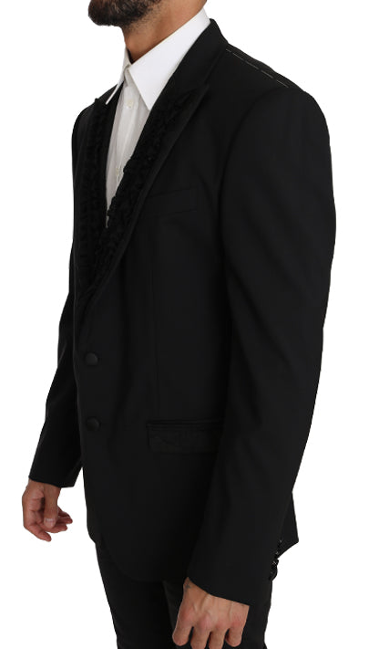 Elegant Black Slim Fit Martini Blazer Jacket - GlamHub Luxury and Icon Brand Clothing