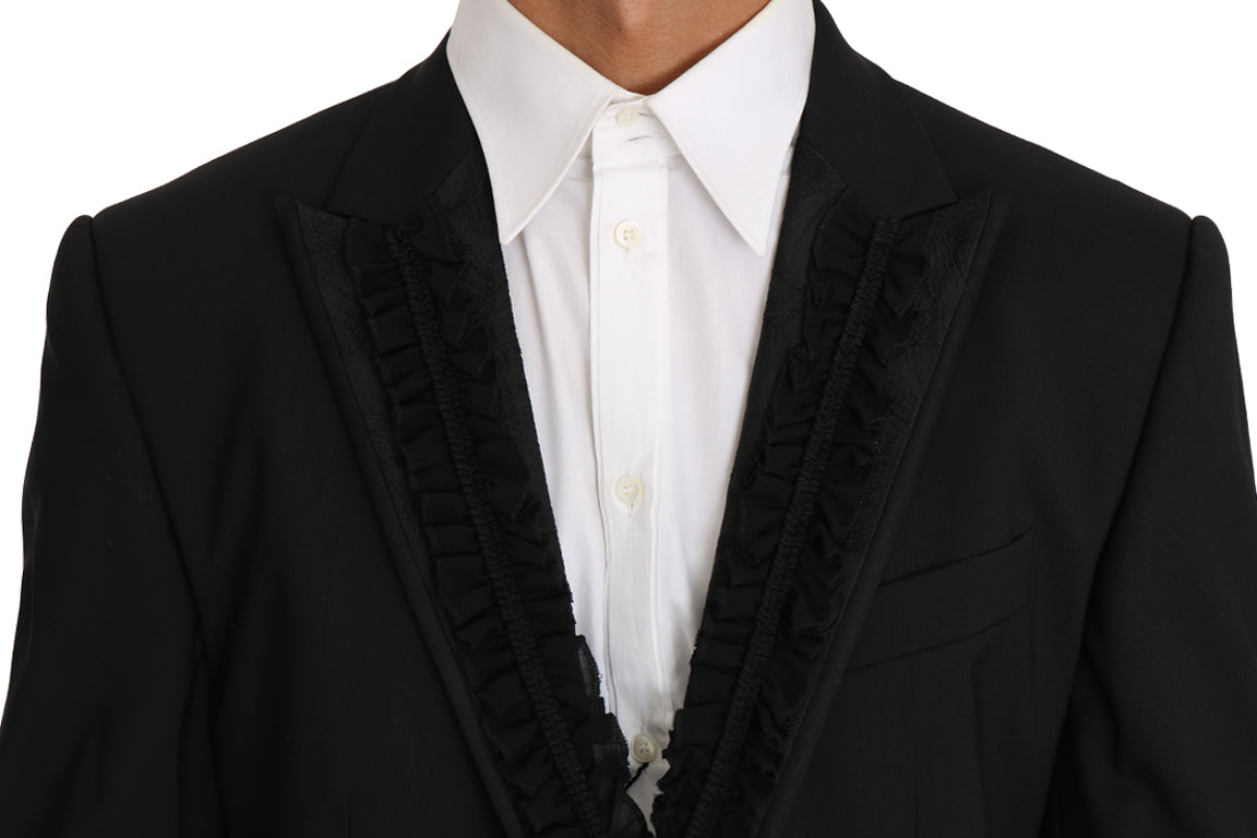 Elegant Black Slim Fit Martini Blazer Jacket - GlamHub Luxury and Icon Brand Clothing