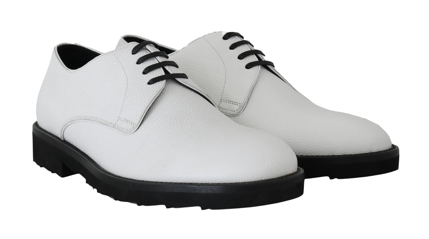 Elegant White Formal Leather Shoes - GlamHub Luxury and Icon Brand Clothing