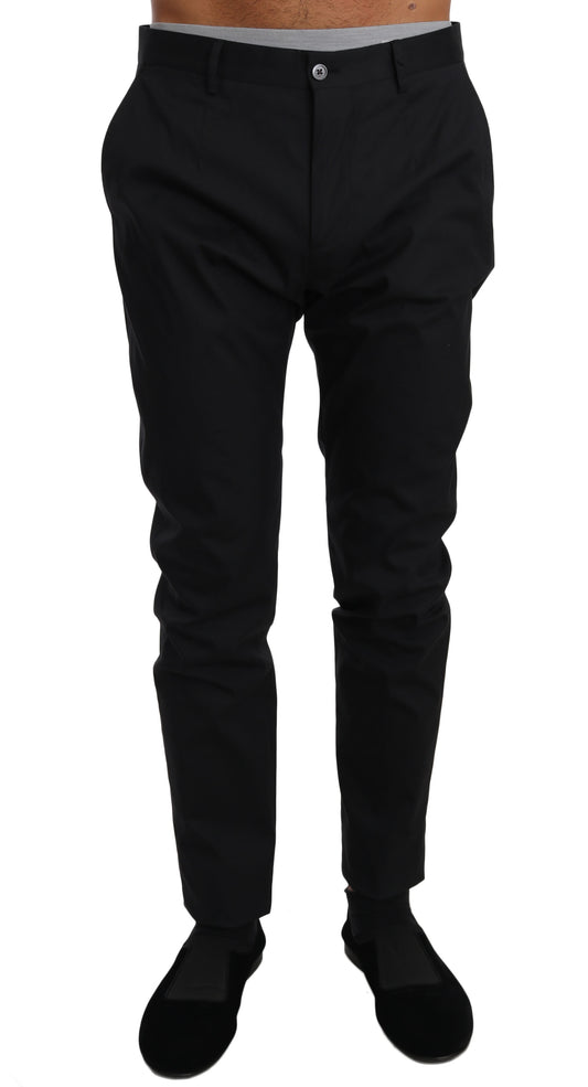 Elegant Black Formal Wool-Blend Trousers - GlamHub Luxury and Icon Brand Clothing