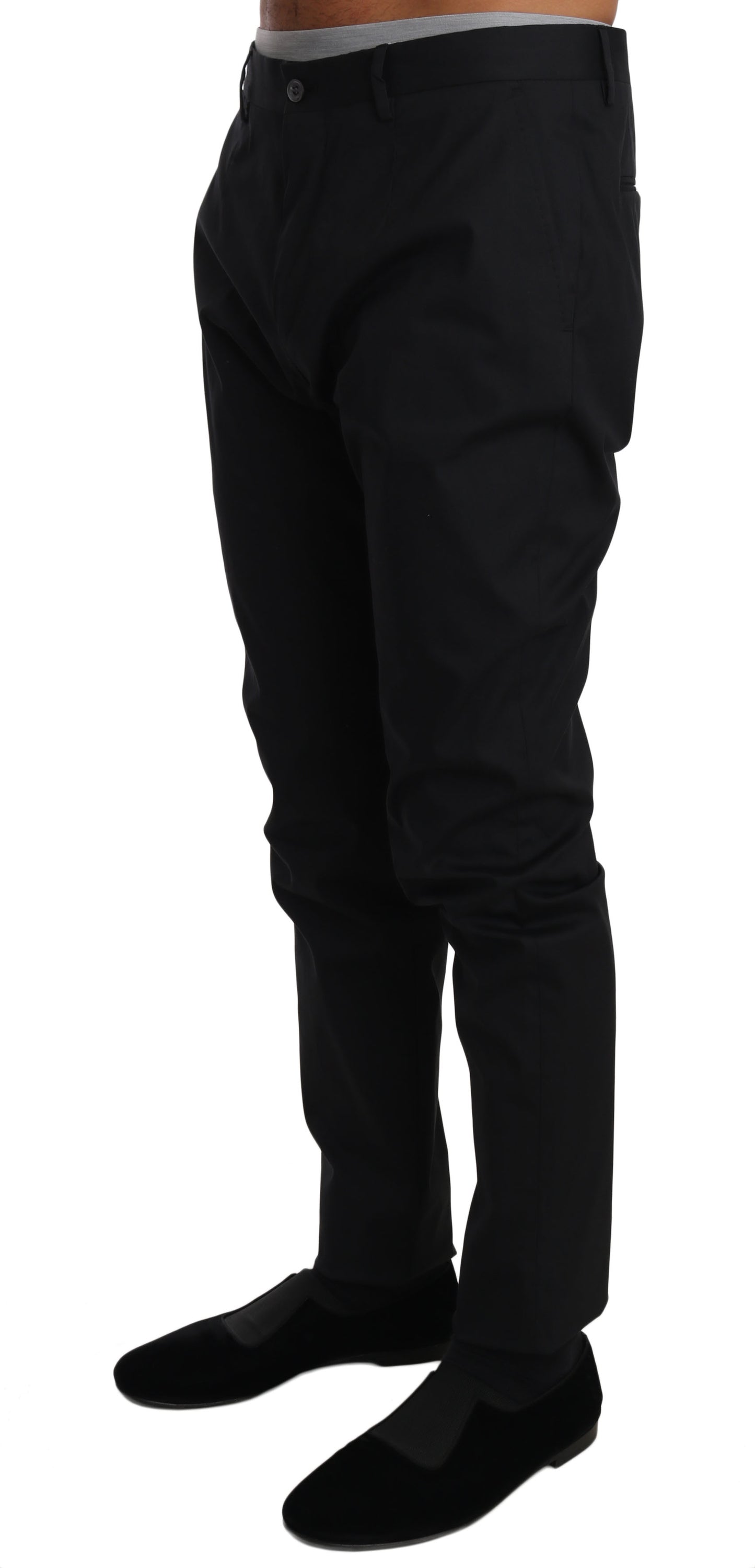 Elegant Black Formal Wool-Blend Trousers - GlamHub Luxury and Icon Brand Clothing