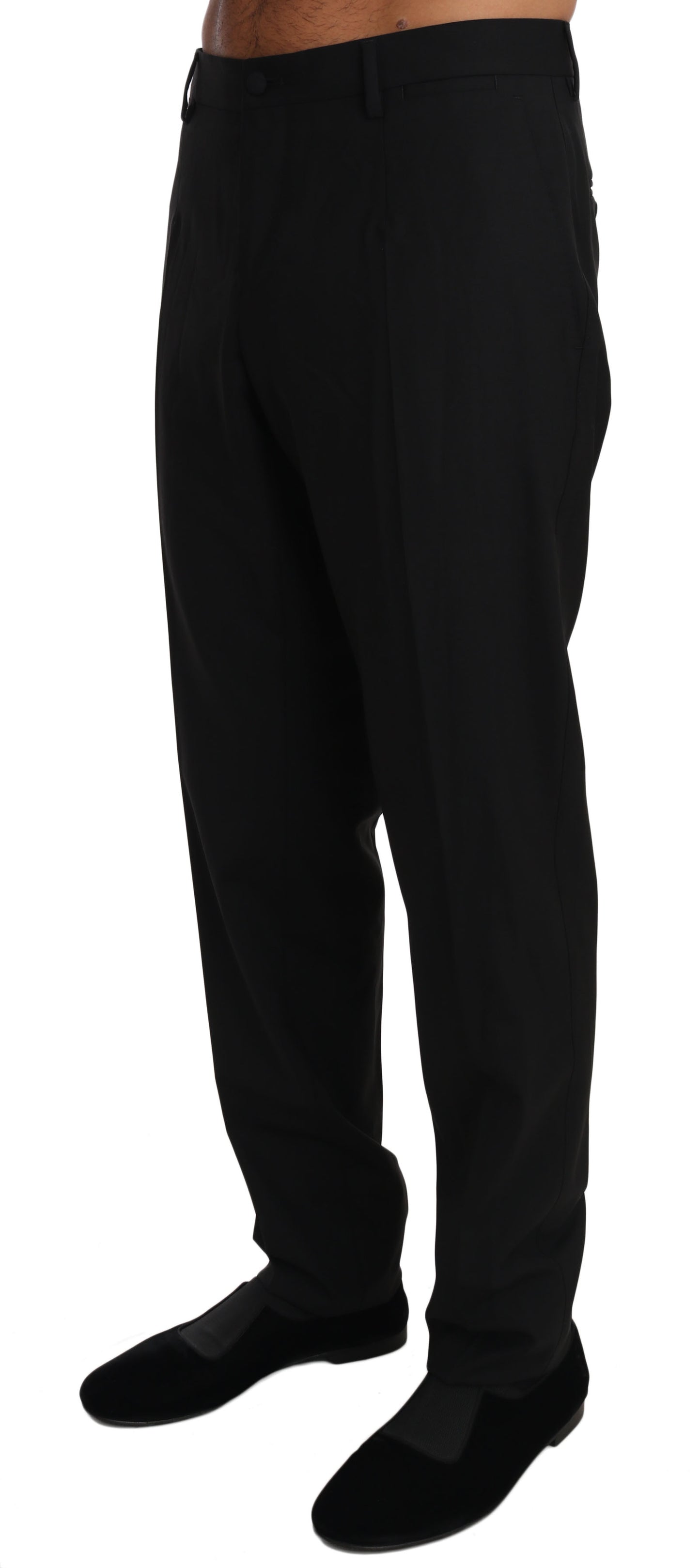 Elegant Formal Wool Blend Trousers - GlamHub Luxury and Icon Brand Clothing