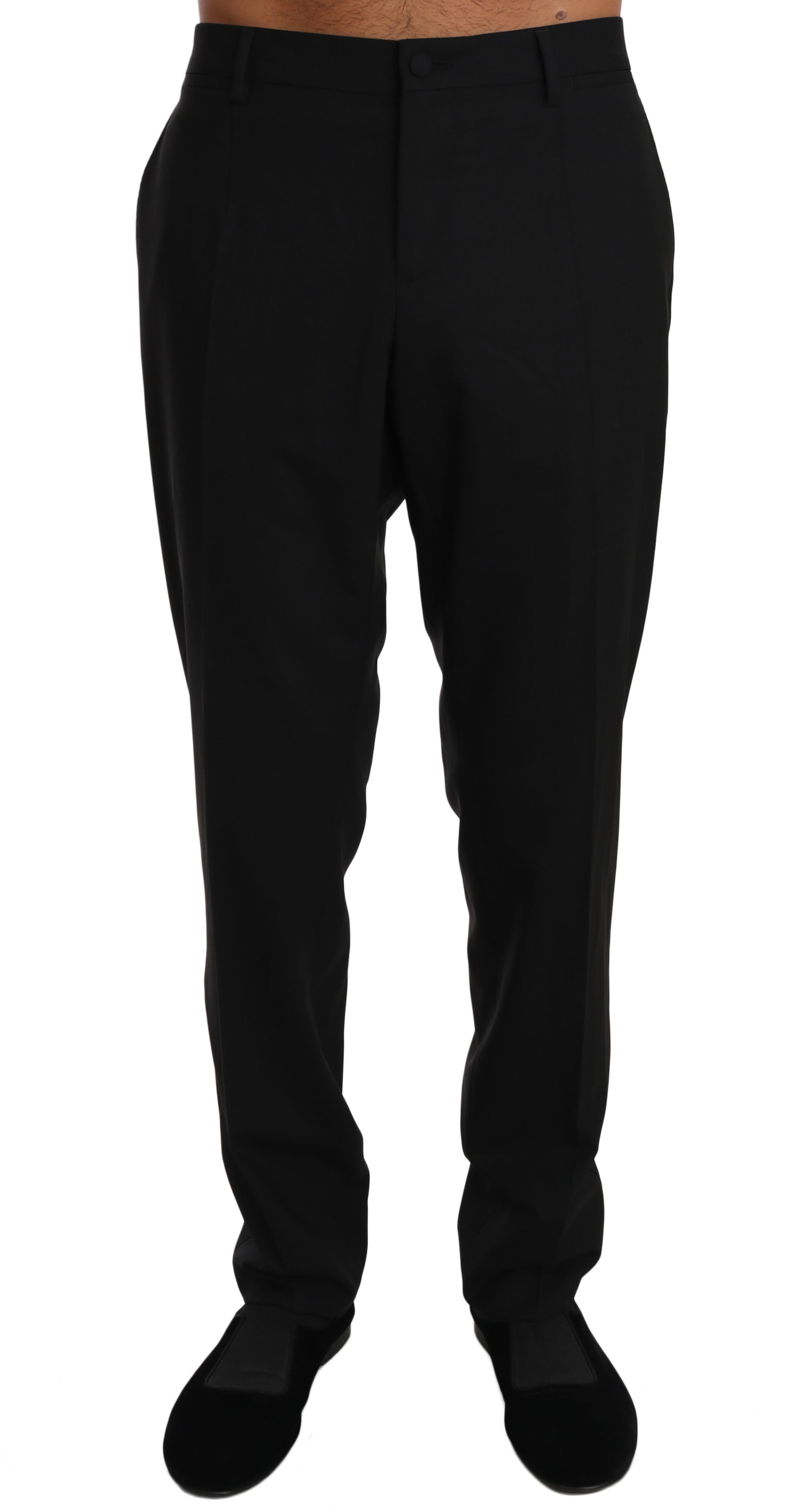 Elegant Formal Wool Blend Trousers - GlamHub Luxury and Icon Brand Clothing