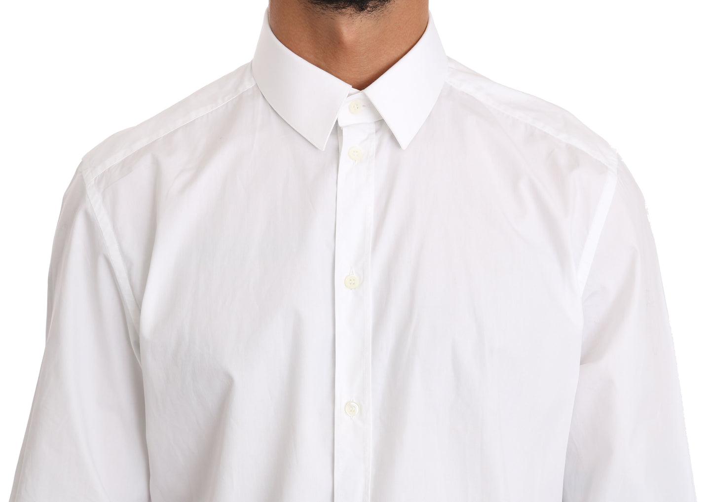 Elegant Slim Fit Dress Shirt in Pure White - GlamHub Luxury and Icon Brand Clothing