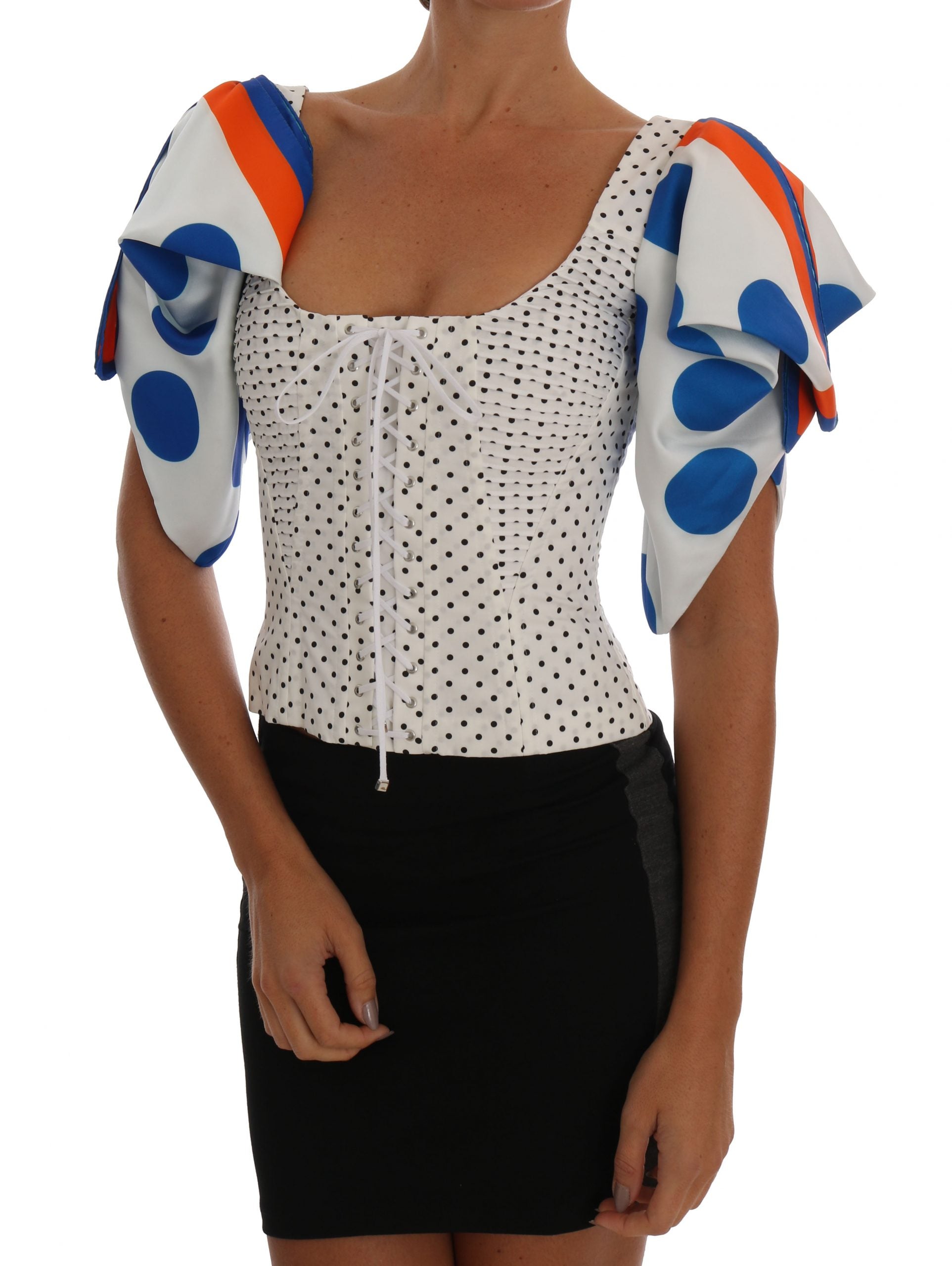 Elegant Polka Dot Bustier Top - GlamHub Luxury and Icon Brand Clothing