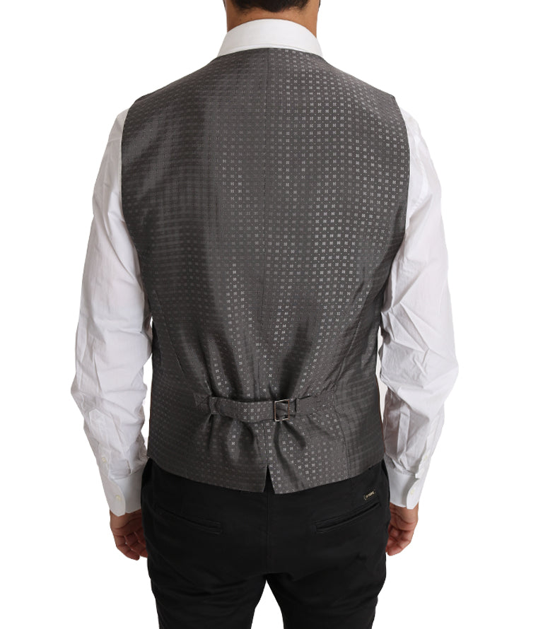 Sleek Bronze & Gray Formal Vest Slim Fit - GlamHub Luxury and Icon Brand Clothing