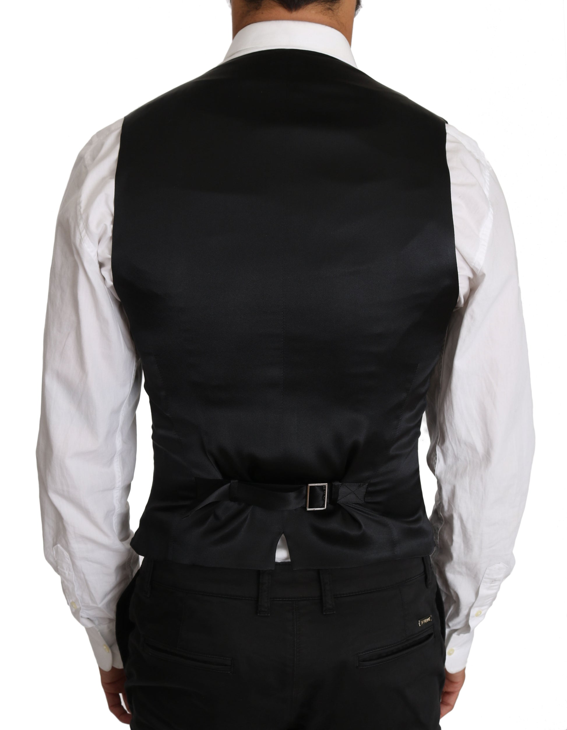 Sleek Double Breasted Slim Fit Wool Vest - GlamHub Luxury and Icon Brand Clothing