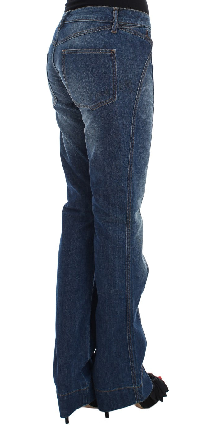 Chic Boot Cut Blue Wash Denim - GLAMHUB BOUTIQUE 