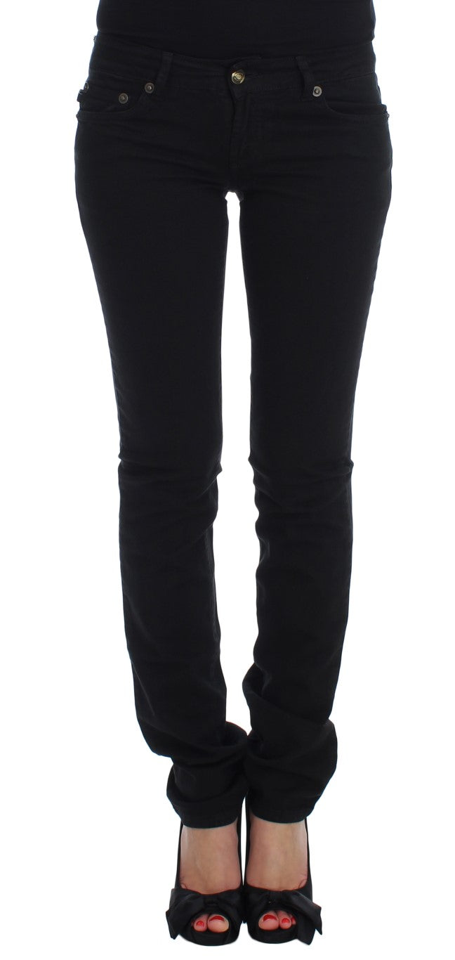 Chic Slim Skinny Black Jeans - GLAMHUB BOUTIQUE 