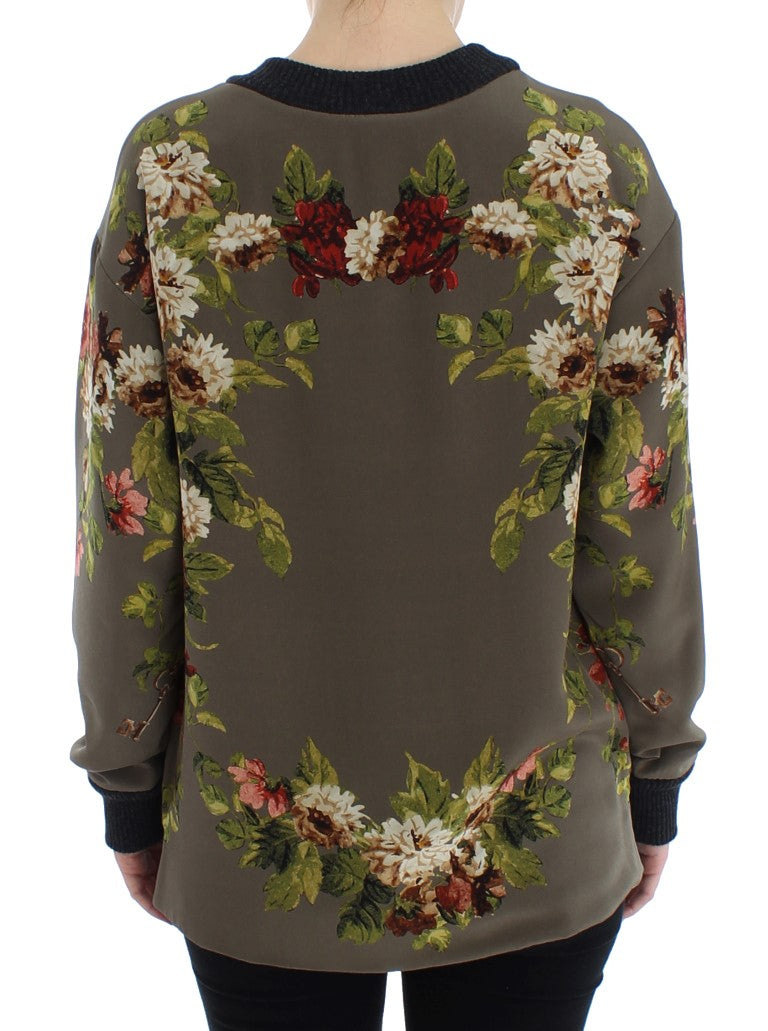 Enchanted Sicily Silk Crewneck Blouse - GlamHub Luxury and Icon Brand Clothing