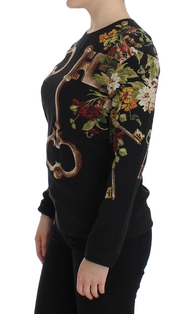 Elegant Medieval Print Silk Blouse - GlamHub Luxury and Icon Brand Clothing