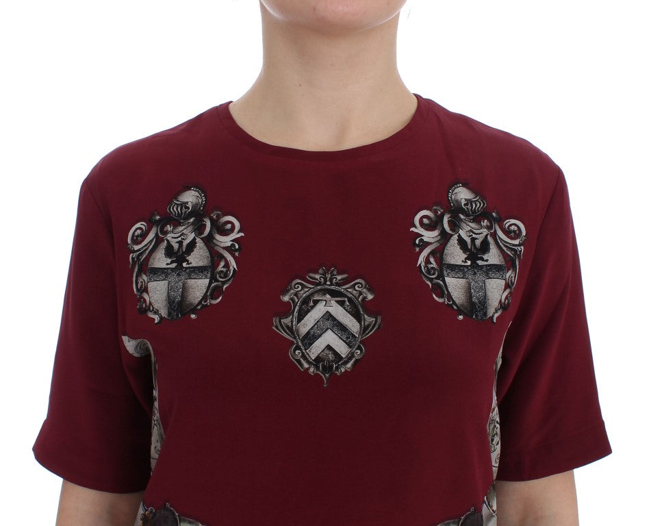 Enchanted Sicily Silk Blouse with Knight Print - GlamHub Luxury and Icon Brand Clothing