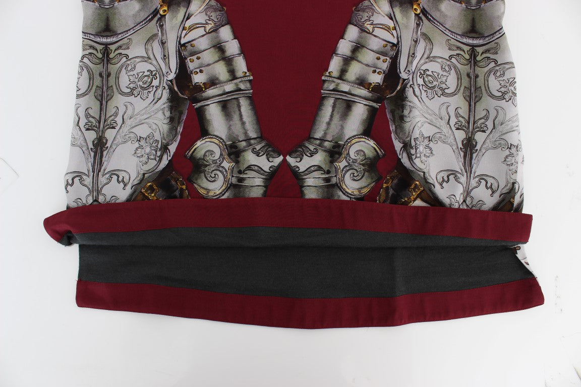 Enchanted Sicily Silk Blouse with Knight Print - GlamHub Luxury and Icon Brand Clothing