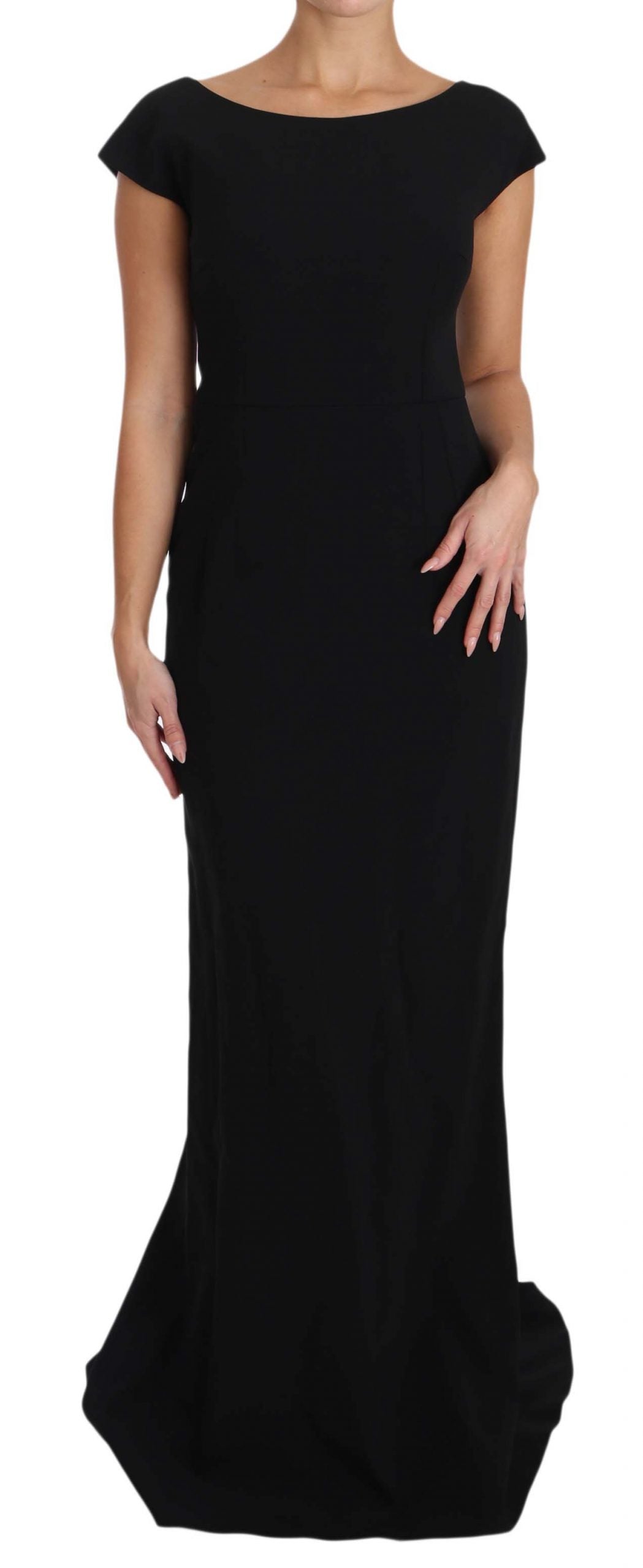 Elegant Black Maxi Sheath Dress - GlamHub Luxury and Icon Brand Clothing