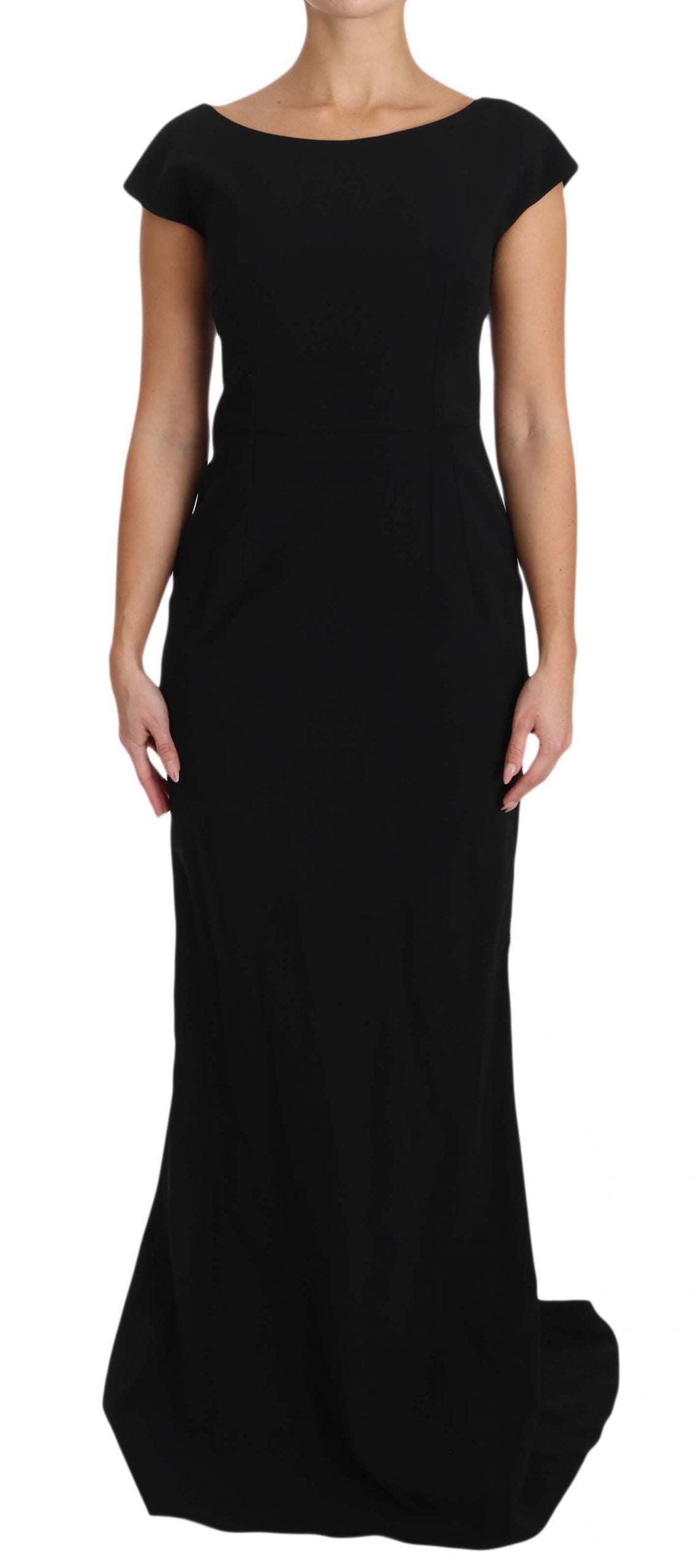 Elegant Black Maxi Sheath Dress - GlamHub Luxury and Icon Brand Clothing