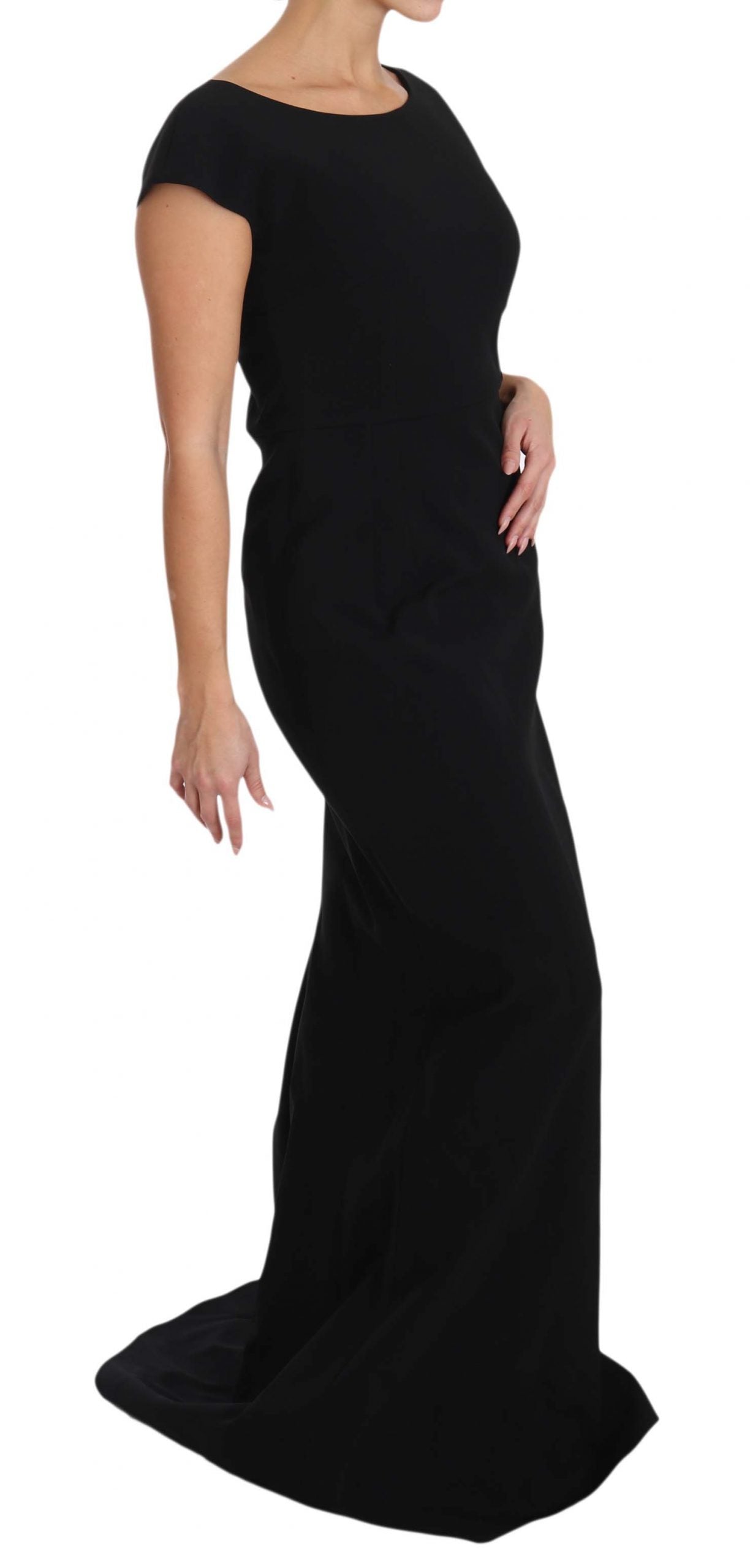 Elegant Black Maxi Sheath Dress - GlamHub Luxury and Icon Brand Clothing