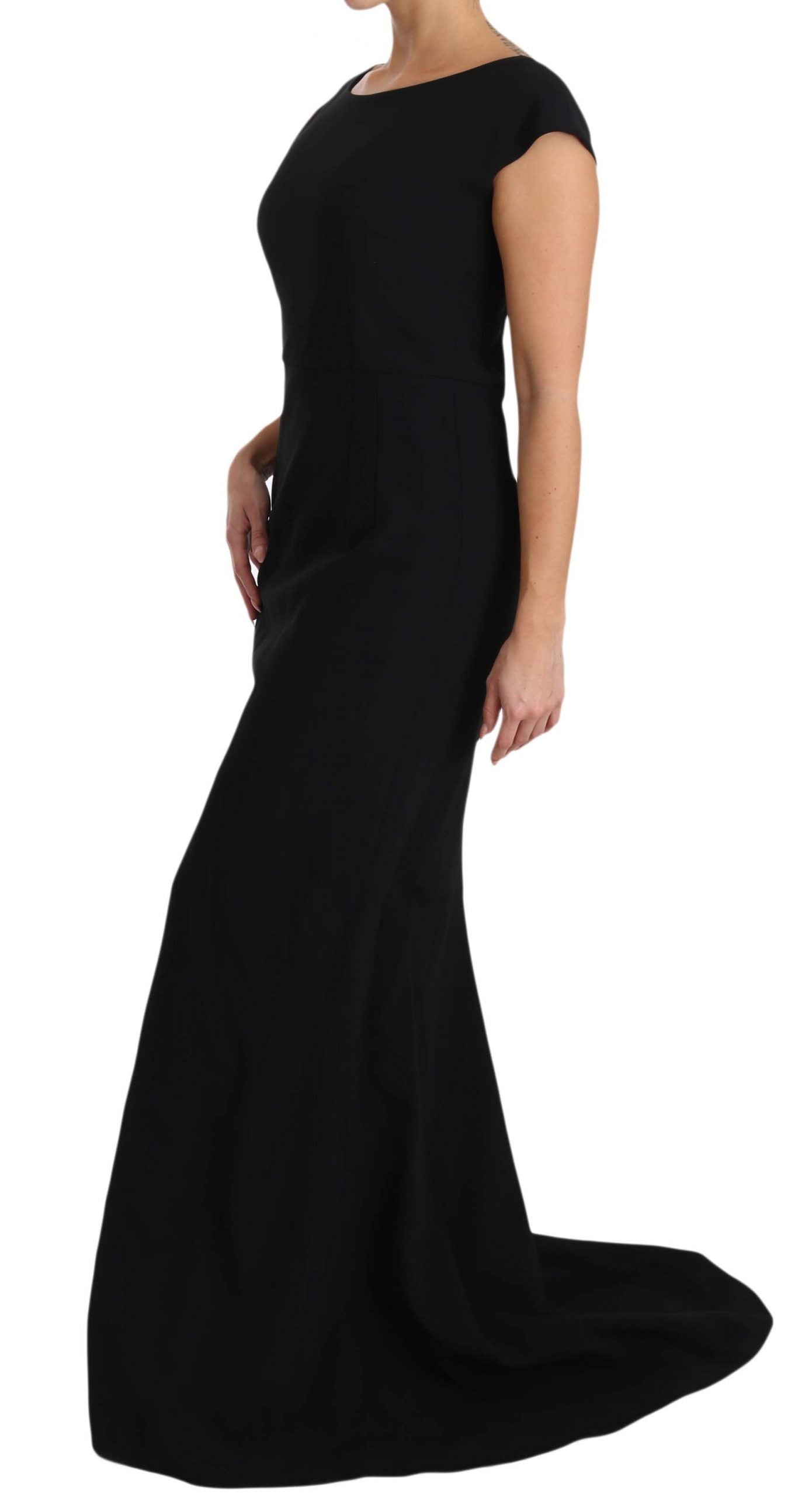 Elegant Black Maxi Sheath Dress - GlamHub Luxury and Icon Brand Clothing