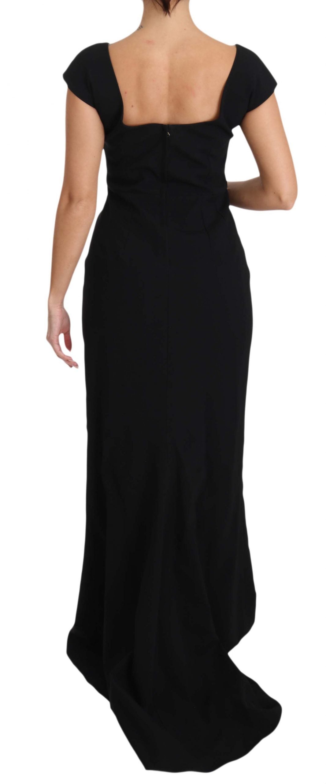 Elegant Black Maxi Sheath Dress - GlamHub Luxury and Icon Brand Clothing