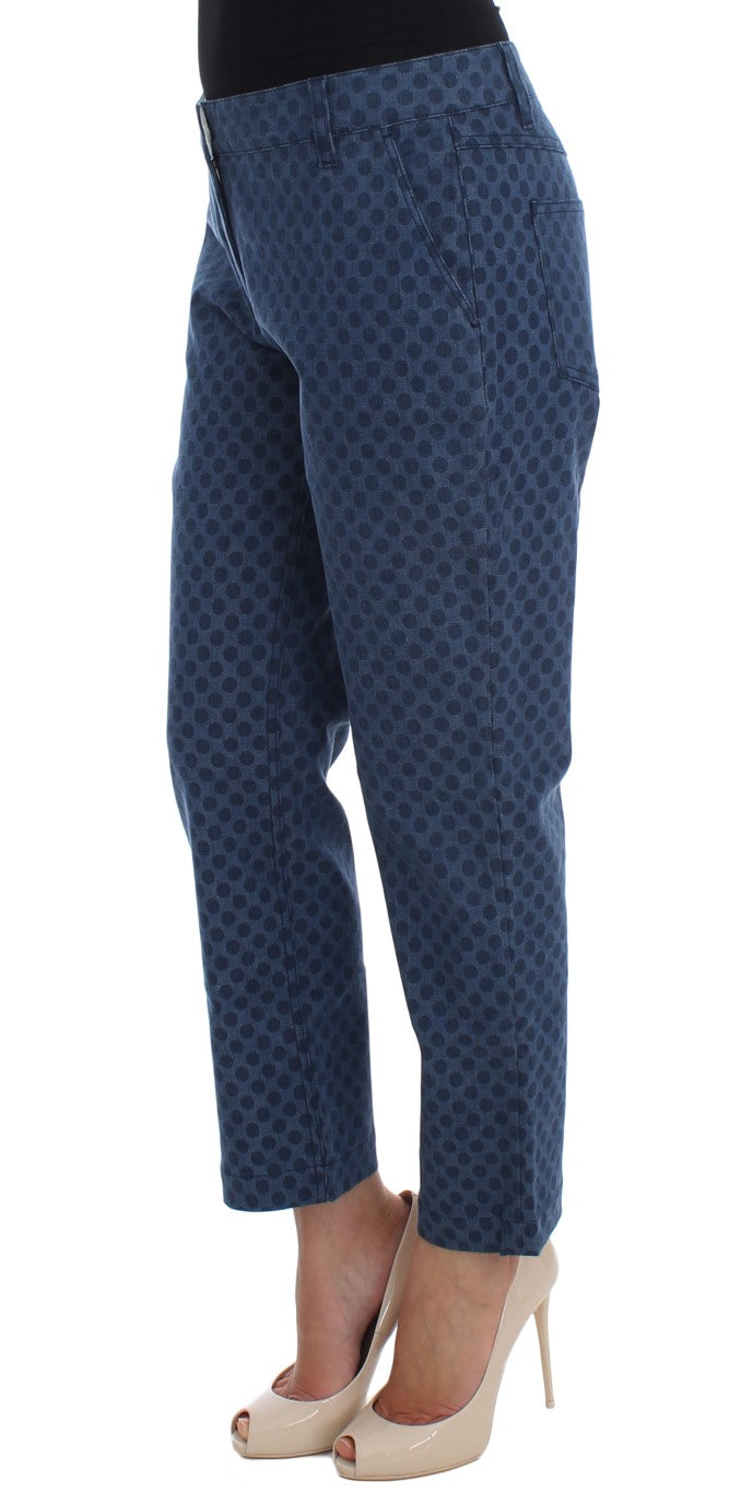 Polka Dotted Capri Stretch Jeans - GlamHub Luxury and Icon Brand Clothing